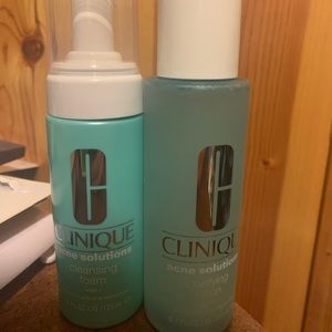 Clinique acne foaming wash and clarifying lotion